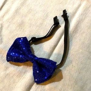 Blue Sequin Bow Tie